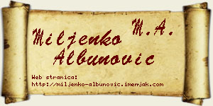 Miljenko Albunović vizit kartica